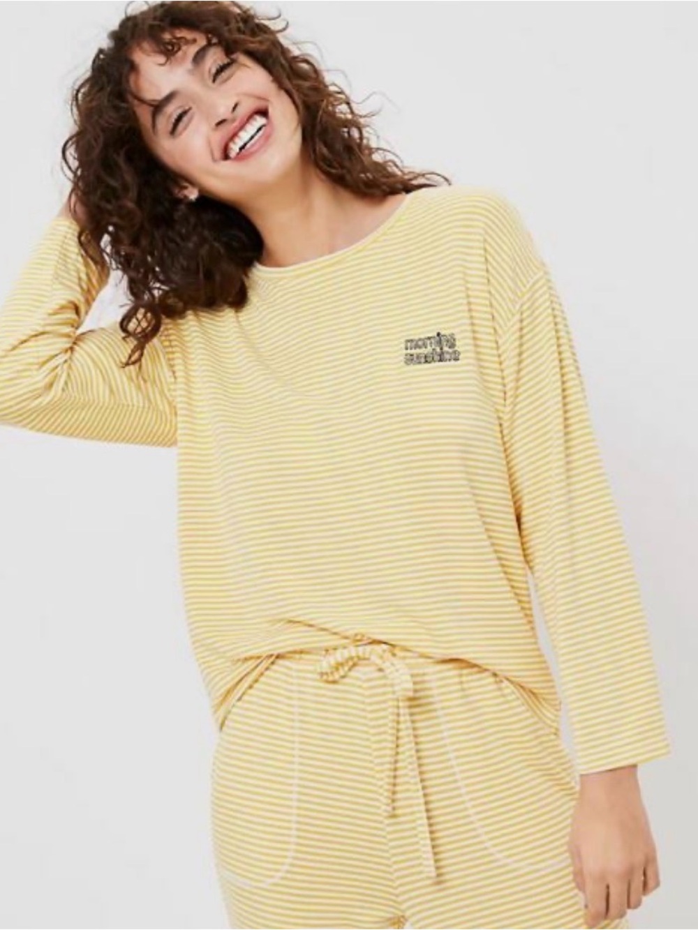 Loft Morning Sunshine striped pajamas medium summer yellow